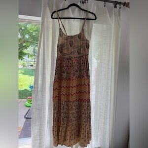 Blue Sky Earthy Tones Maxi Dress